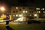Hørsholm. Alle beboere er evakueret, efter et tag er blæst af en ejendom. 