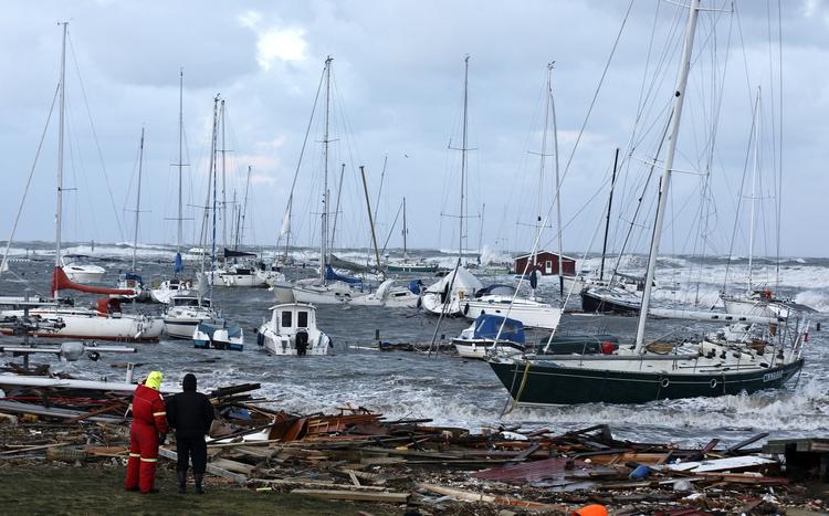 Efter stormen Bodil - Gilleleje Havn