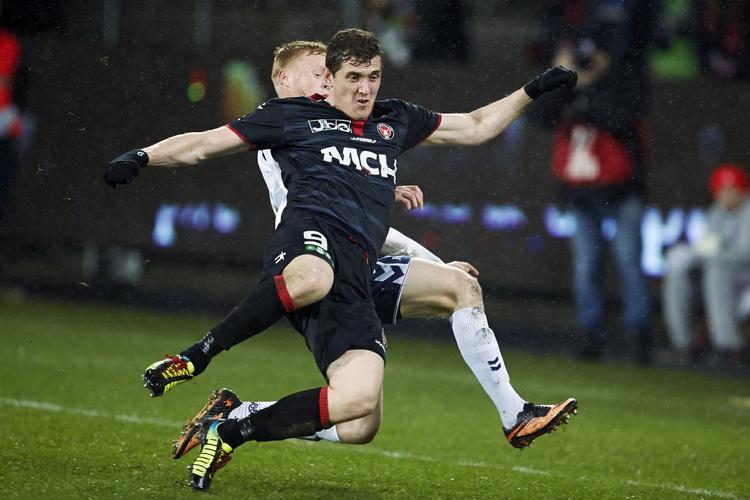 MÅLSCORER. Med sæsonens niende mål bragte Morten 'Duncan' Rasmussen FC Midtjylland på 1-0. 
