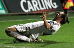 Jubel. Swansea City's Chico jubler over sin scoring. 