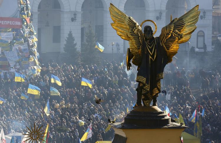 Demonstranter. Ifølge oppositionen i Ukraine vil op mod 200.000 mennesker demonstrere mod regeringen i dag. 