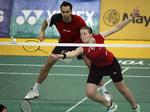 heltinden. Christinna Pedersen (th) var med i to flotte danske sejre ved sæsonfinalen i badminton, da hun ud over kvindernes double også vandt mixed double sammen med Joachim Fischer (tv). 