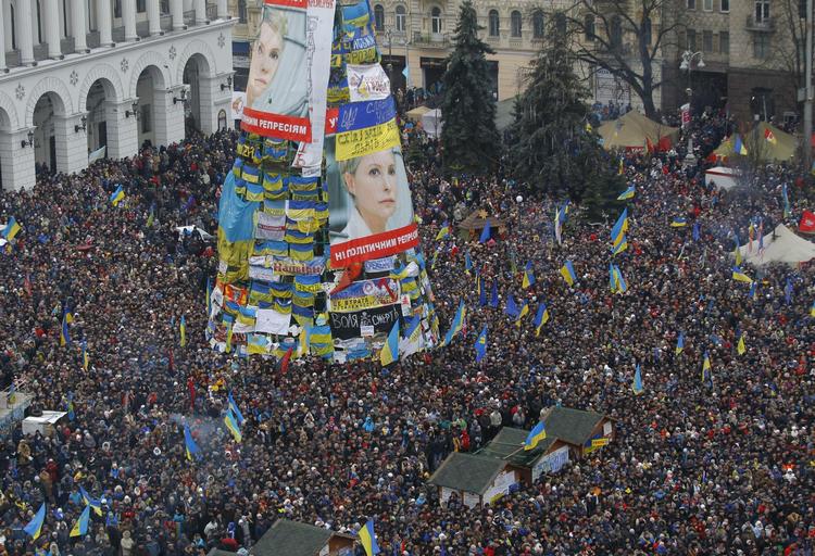 Volumen. 200.000 mennesker demonstrerede i dag i Kijev for på ny at vise deres utilfredshed med den ukrainske regering. 