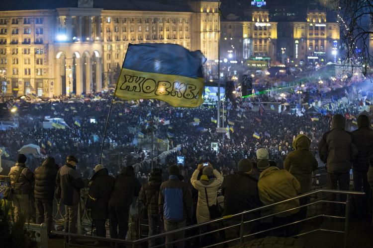 Modstand. Uafhængighedspladsen i Kijev er fyldt med frustrerede demonstranter. 