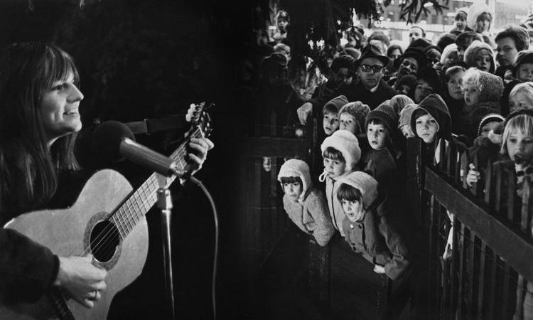 Gudsbespotter? Da Trille sang om Guds øje i det høje på DR, forargede det flere religiøse danskere. Det var i 1971, og de anklagede gik fri. Her ses hun i 1972 ved juletræstænding i København. 