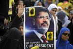 Støtte. Tilhængere af præsident Morsi ses under en demonstration i Kairo tilbage i november. Fremover bliver den slags protester ulovlige i Egypten. 