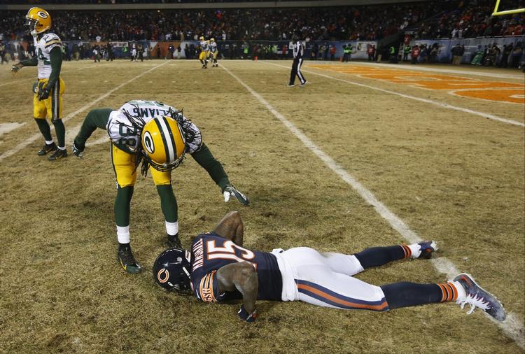 skuffelse. Chicago Bears tabte i den direkte duel om slutspillet i kampen mod Green Bay Packers. 