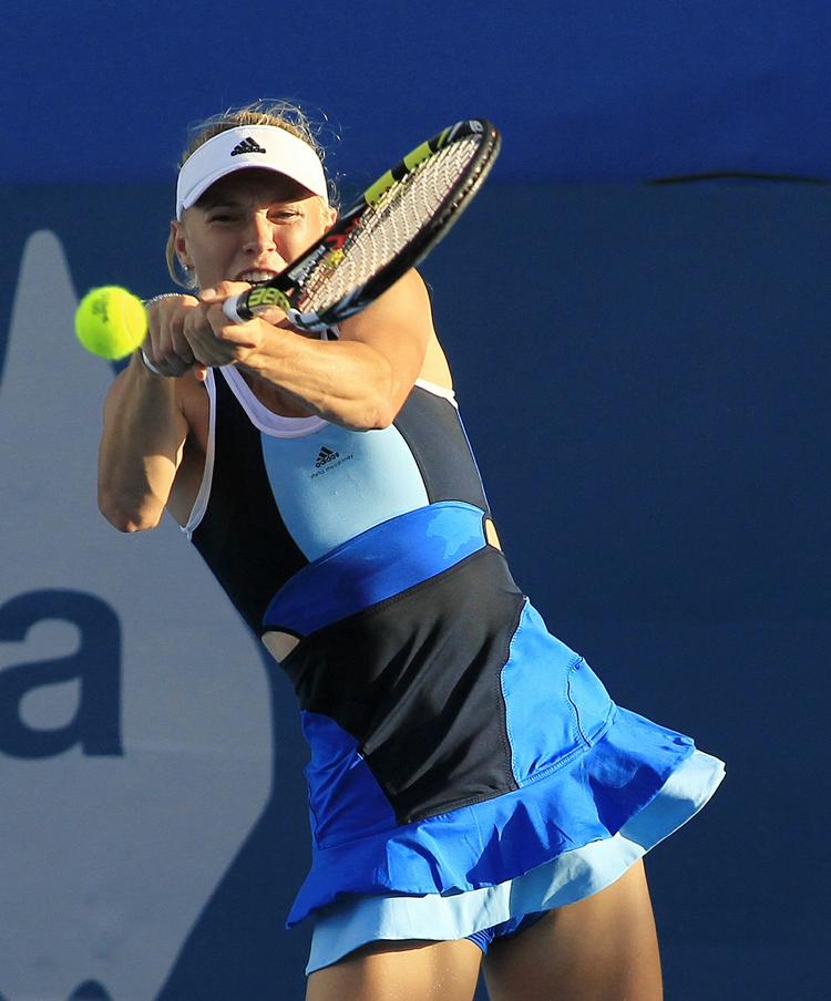 Vinder. Caroline Wozniacki er ubesejret i 2014. Efter en kamp. 