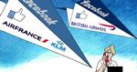 Kommunikation. Særligt Air France forsøger at være i konstant dialog med kunderne på de sociale medier. TEGNING: Anne-Marie Steen Petersen 