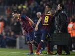 comeback. Lionel Messi (tv) sendes på banen i pokalkampen mod Getafe i stedet for Andres Iniesta. 