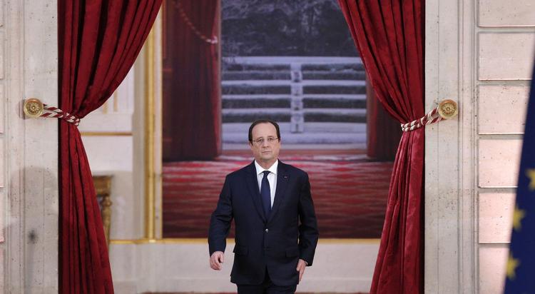 Pressemøde. Den franske præsident, Francois Hollande,  måtte svare på spørgsmål om sit privatliv på dages møde med pressen. 