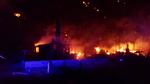 Storbrand. Sådan så der ud i Lærdal i nat, da branden var på sit højeste. 