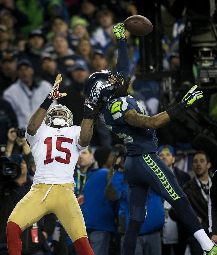 Dyst. Seahawks i blåt er i Super Bowl. 