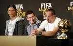 Treenigheden. Ronaldo (tv) vandt foran Messi (midten) og Ribery (th). 