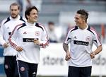 Hjemmedyrket. Thomas Delaney (tv) har aldrig spillet andre steder end i FCK og moderklubben KB. han fik debut på landsholdet i 6-0-sejren over Malta for tre måneder siden. 