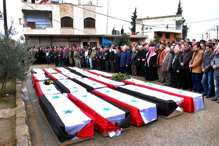 Tragisk. Syrien bliver aldrig det samme igen. Her ses en begravelsesprocession efter et bilbombe-angreb i starten af januar. 