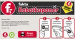rabatter. Fakta er den første dagligvarebutik i Danmark, der indfører rabatkuponer. Hidtil har ejeren af Faktakæden, Coop, bandlyst rabatkuponerne. 