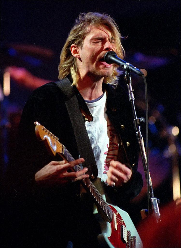 Legende. Kurt Cobain i koncert i Seattle i december 1993. 