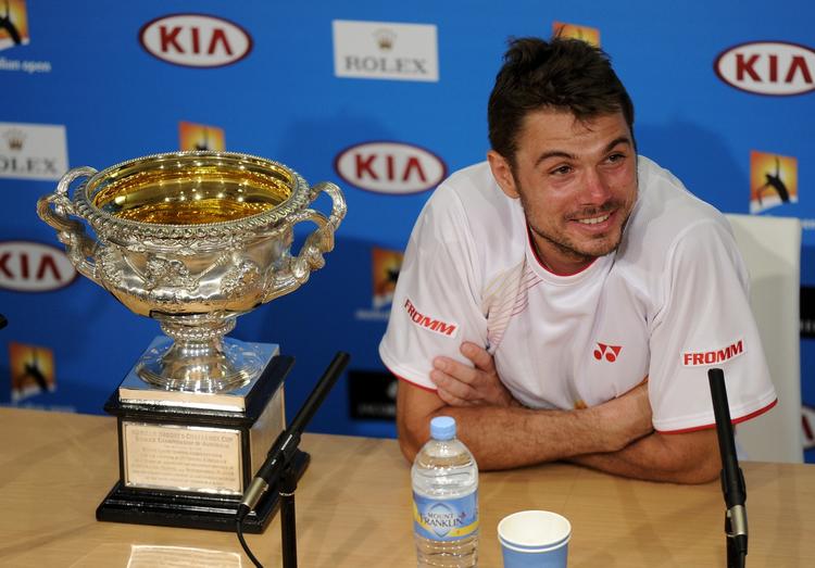MESTEREN. De første vundne sæt nogen sinde over Rafael Nadal blev fulgt op af nummer to og tre, og så var Stanislas Wawrinka Australian Open-mester. 