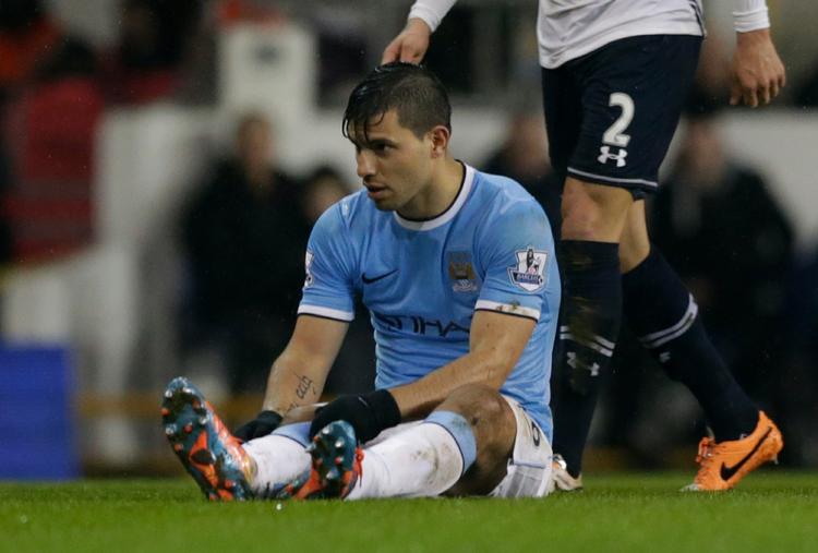 MÅLSCORER. Endnu en gang scorede Sergio Agüero, men senere måtte argentineren udgå med en skade. 