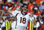 Klassespiller. Selv om armstyrken ikke er, hvad den har været, har Peyton Manning bragt Denver Broncos i Super Bowl og sat flere rekorder undervejs. Her er han i aktion i årets første slutspilskamp mod San Diego Chargers. 
