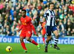1-1. Med Daniel Sturridge (tv.) som målscorer var Liverpool på sejrskurs mod West Bromwich, indtil Kolo Toure lavede en grotesk fejl. 