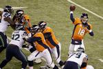 Nedtur. Det var tredje gang i karrieren Peyton Manning (nr. 18 th) var i Super Bowl - og anden gang han tabte. 