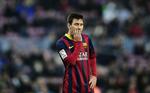 hjemmenederlag. Lionel Messi er ikke tilfreds med udviklingen under kamepn mod Valencia i weekenden. 