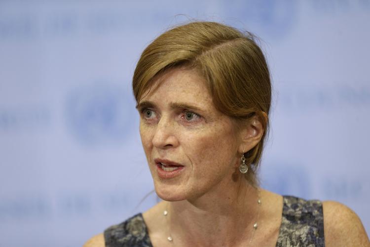 Hånet. Den amerikanske FN-ambassadør, Samantha Power, blev latterliggjort af sin russiske kollega, efter at hun havde holdt et kort møde med to medlemmer af den russiske akitivistgruppe Pussy Riot. - Foto: 