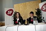 SF-formand. »Der er masser af plads til SF i dansk politik«, siger Pia Olsen Dyhr på et pressemøde med SF. 