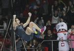 Jubel. Franske Reanud Lavillenie springer 6,16 meter. 