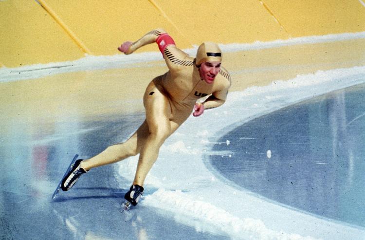 Gylden. Eric Heiden vandt rub og stub i Lake Placid. 