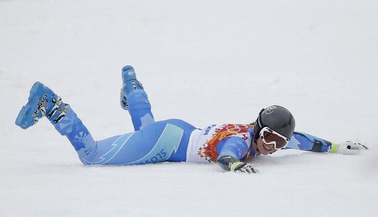 Glid. Tina Maze snuppede sit andet guld i Sotji. 