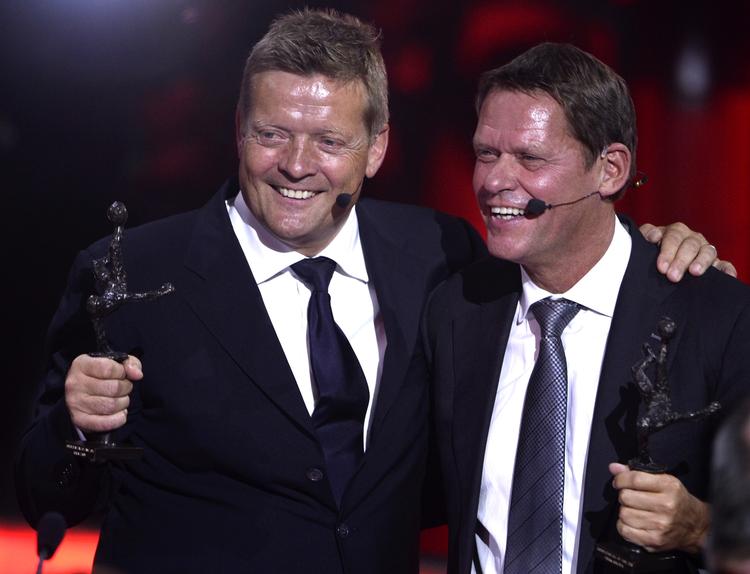 sportsdirektør. Frank Arnesen (th) sammen med Søren Lerby, da de to blev indlemmet i fodboldens Hall of Fame i Danmark. 