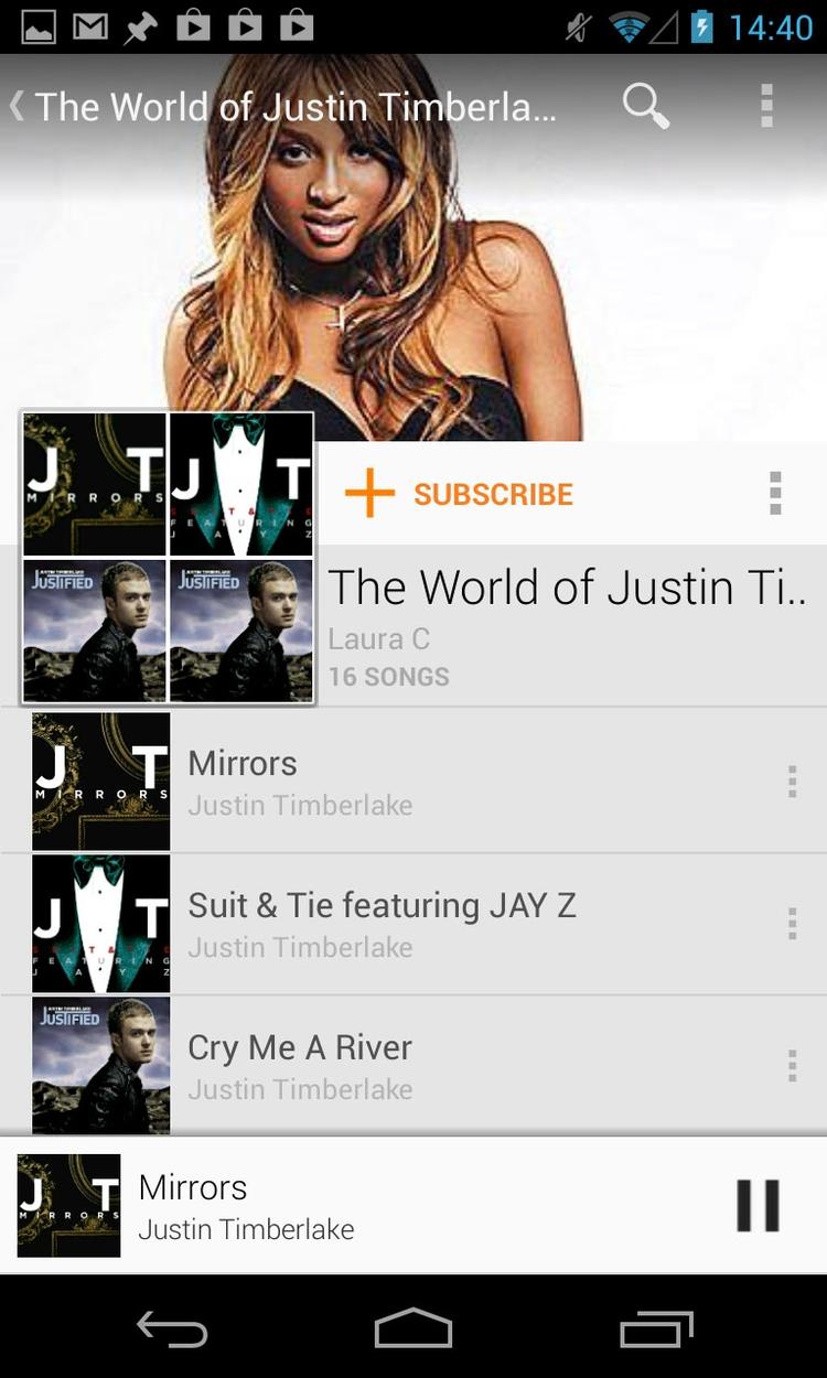 Streaming. Google Inc. er også kommet med en ny musiktjenste, der ligner andre tjenester som Spotify, WIMP og Play. 