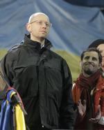 Ministerpræsidentkandidat. Den 39-årige Arsenij Jatsenjuk hyldes i aften på Uafhænighedspladsen i Kijev. 