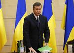 Pressemøde. Ukraines væltede præsident Janukovitj siger på et pressemøde i Rusland, at han er ivrig og klar til at kæmpe for Ukraines fremtid imod terroristiske ledere. 