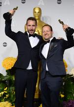 GLÆDE. Anders Walter (tv.) og Kim Magnusson vandt en oscarstatuette for årets bedste kortfilm med 'Helium'. 
