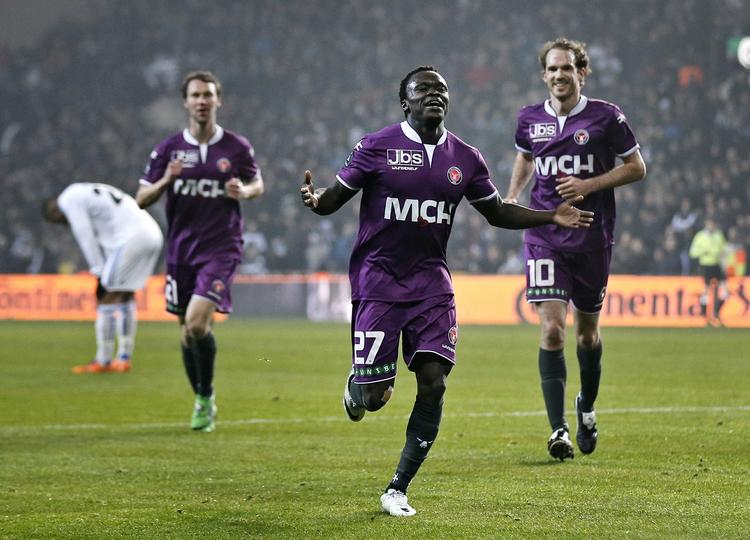 Dobbelt. Sisto Pione scorede to gange mod FCK i Parken i aftes. 