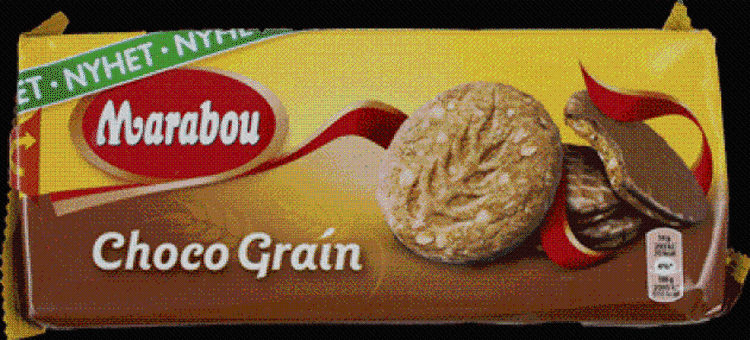 fuldkorn? Det ene produkt, Marabou Choco Grain, markedsføres blandt andet med udsagnet 'Endelig! Fuldkorn som smager mmm...'.  »Man skal jo ikke have fuldkorn gennem et slik-produkt«, siger madekspert. 