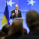 Tale. Ukraines fungerende ministerpræsident Arsenik Jatsenjuk talte med store følelser om situationen i hjemlandet og henvendte sig direkte til Ruslands præsident Vladimir Putin med ordenene: »Mr. Putin, tear down this wall«. 
