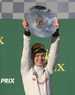 Podieplads. Kevin Magnussen slog til i første forsøg. 