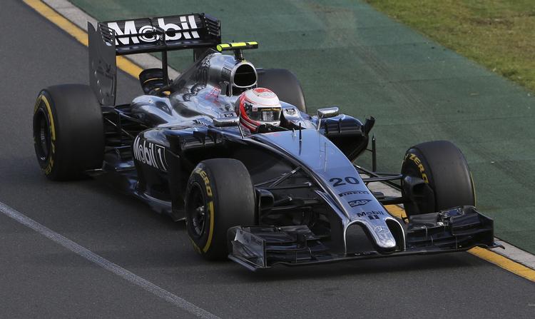 Rumpilot. Magnussen styrede sin McLaren på podiet i Melbourne. 