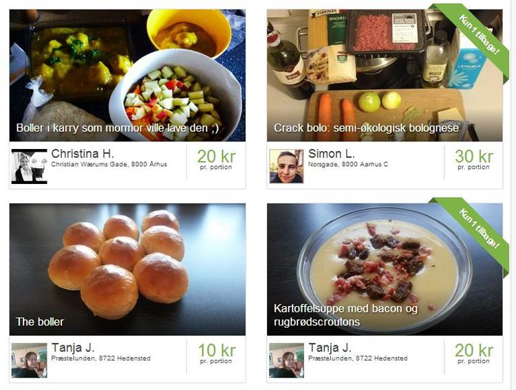 Markedsplads. Du kan både finde dit næste aftensmåltid eller en bid hjemmebag på Dinnersurfer.com. Her kan du også sælge mad fra dit eget køkken. 