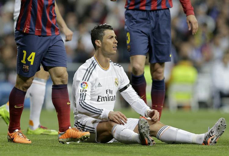 Utilfreds. Cristiano Ronaldo var bestemt ikke tilfreds med kampens forløb i Madrid. 