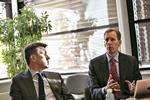ejere. Robin Marshall, Managing Director i Bain Capital og James Brocklebank, Managing Partner Advent International, var i Danmark forleden for at fortælle om baggrunden for deres køb af Nets. 