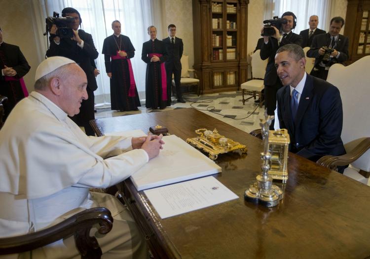 Visit. USA's præsident Barak Obama mødte i dag Pave Frans i Rom. 