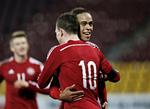 Oprykkere. Yussuf Poulsen og Pierre-Emile Højbjerg var sidste sommer med på U19-holdet. Nu er de U21-spillere. 