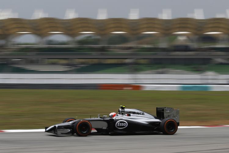 Ræs. Kevin Magnussen måtte nøjes med den 8.-bedste tid på Sepangbanen, men topfarten fejler ikke noget. 