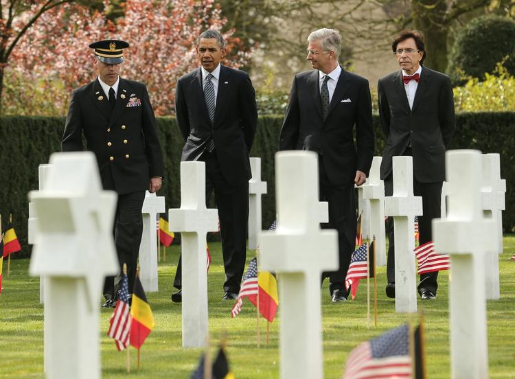 Symbolik. USA's præsident Barack Obama besøgte under sit statsbesøg i ugens løb et mindesmærke for Første Verdenskrig, Flanders Field, i Belgien. 